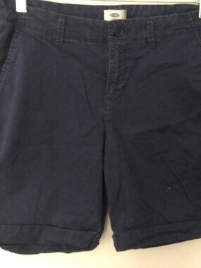 OLD NAVY Cuffed Chino Shorts - 7 Inch Inseam - Size 6 - Navy Blue